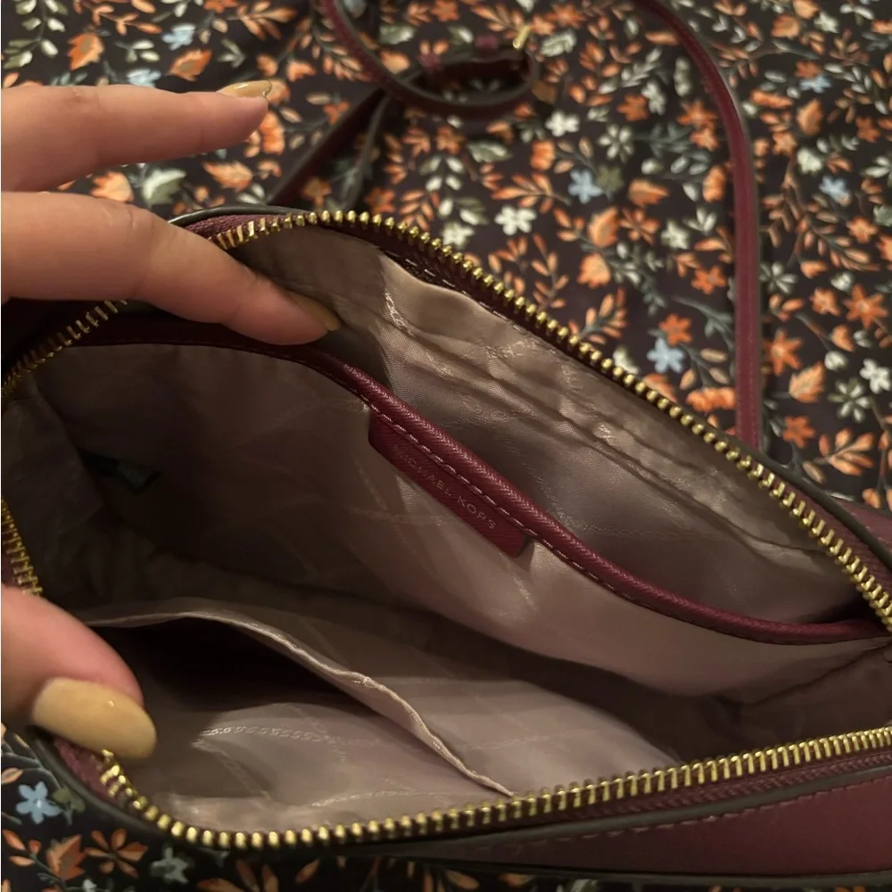Michael Kors Crossbody Bag in Wine with Gold Hardware